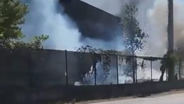 Kartepe’de sanayi sitesinin bahçesinde yangın