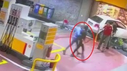 Benzin istasyonunda korku dolu anlar