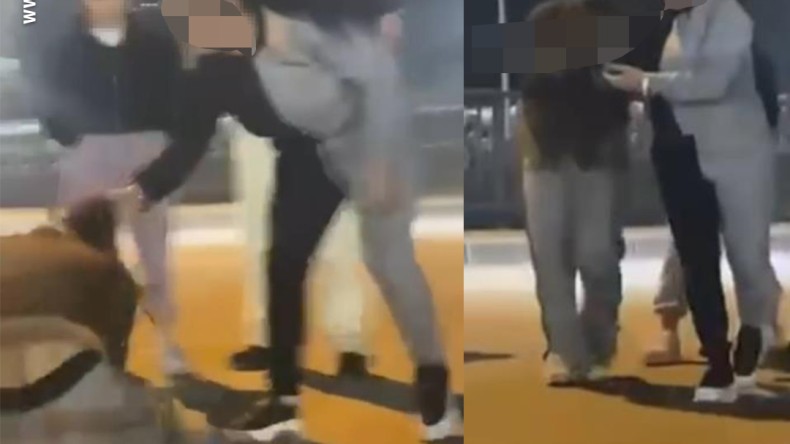 Kadın maganda genç kızlara dehşeti yaşattı