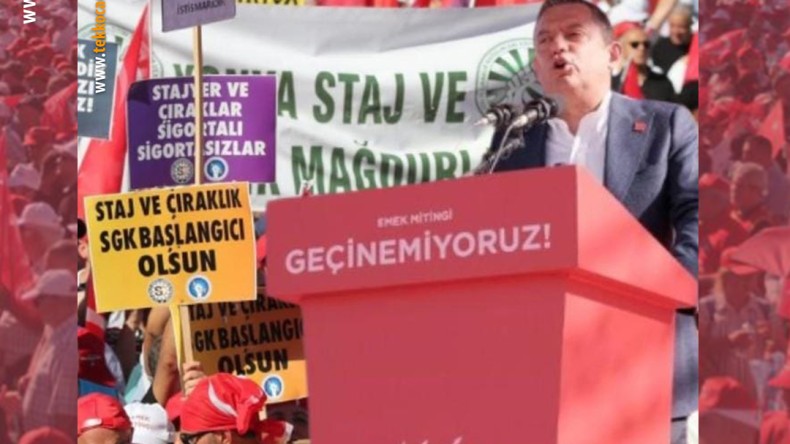 Özgür Özel ‘Emek Mitingi’nde konuştu: “Yazıklar olsun bu düzene”