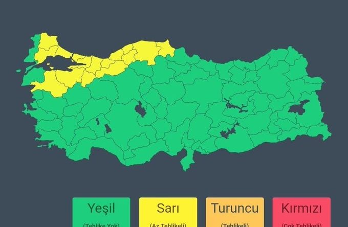 AFAD’tan Kocaeli için sarı kodlu uyarı