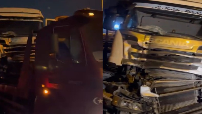 3 TIR kazaya karıştı: 11 kilometrelik araç kuyruğu oluştu