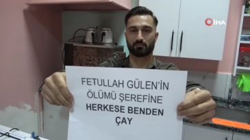 FETÖ elebaşının ölümüne sevinen esnaf çayları ücretsiz dağıttı