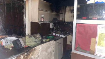 Okul kantininde yangın