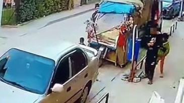 Kucağında bebek ile hırsızlık yaptı