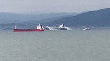 İzmit Körfezi’nde tanker gemisinde korkutan yangın