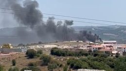 Asfalt fabrikasında yangın