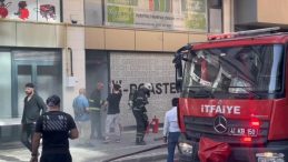 Kafenin deposunda yangın paniği