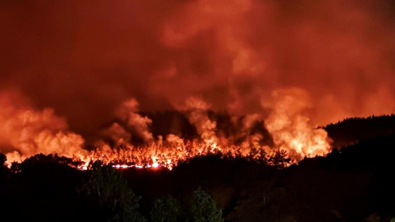 Komşuda orman yangını: Yangın bölgesi havadan görüntülendi