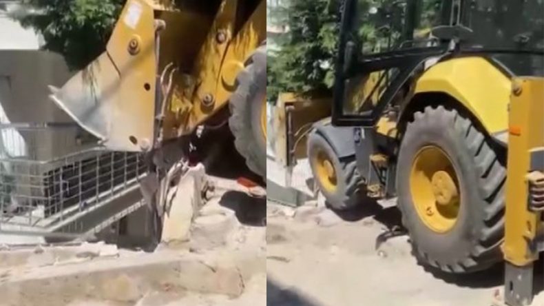 Kontrolden çıkan kepçe dehşet saçtı