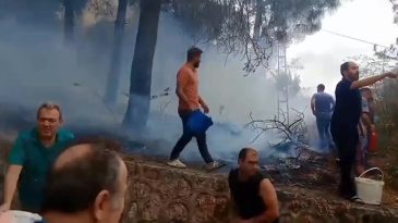 Mahalle birlik oldu, orman yangınına kovalarla müdahale etti