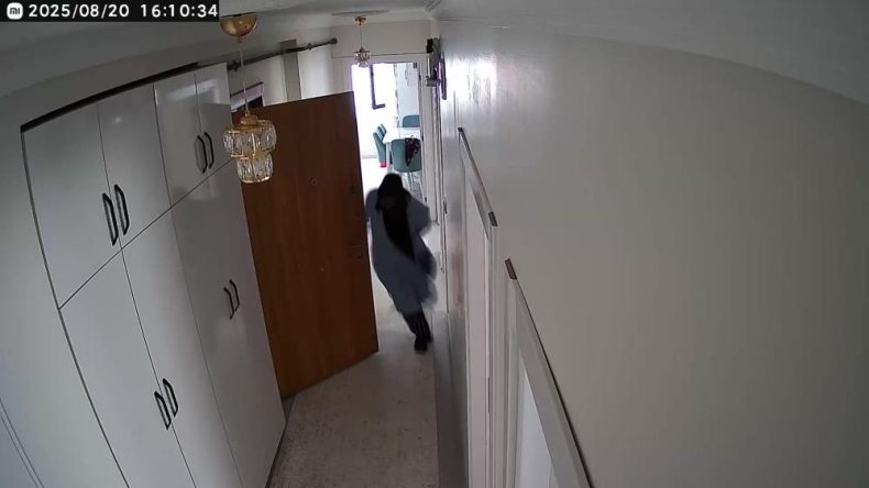 Kendi evi gibi ayakkabıyla girdiği daireyi soyacaktı, kamerayı görünce panikledi