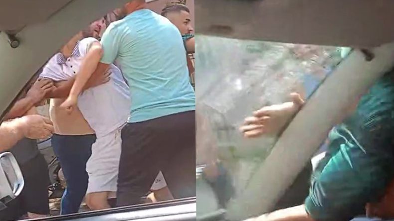 Trafikte dehşet saçtılar: Otomobil sürücüsü darp edildi, araç camlarını patlattılar