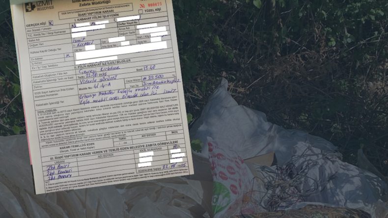 İzmit’te çevreyi kirletenlere geçit yok: Usulsüz çöp döken kişi cezayı yedi