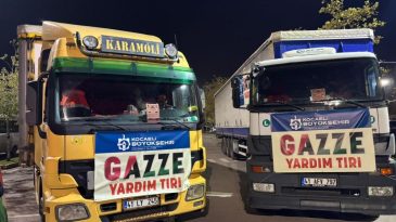 Kocaeli’den yardım tırları dualarla Gazze’ye doğru yola çıktı