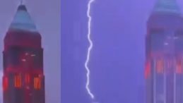 İstanbul Finans Merkezi’nin tepesine yıldırım düştü