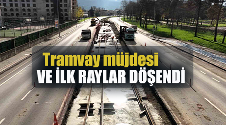 Kartepe tramvay hattında ilk raylar döşendi