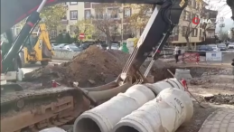 Kocaeli’de altyapı çalışması sırasında doğalgaz borusu patladı