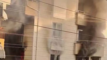 Apartmanın 2. katı alevlere teslim oldu: 5 kişi dumandan etkilendi