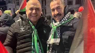 Filistin’i unutmuyoruz” mitingine katılan Kocaelispor Kulübü, Gazze halkına destek verdi