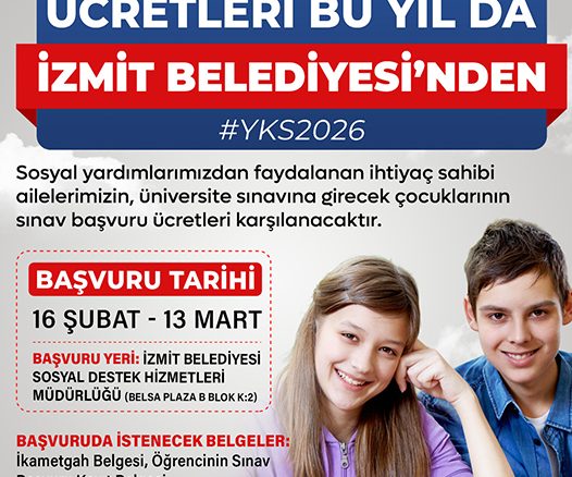 İzmit Belediyesinden üniversite adaylarına büyük destek