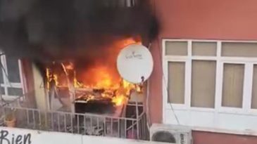 Vatandaşların alevlerin arasından can kurtardığı yangında faciadan dönüldü