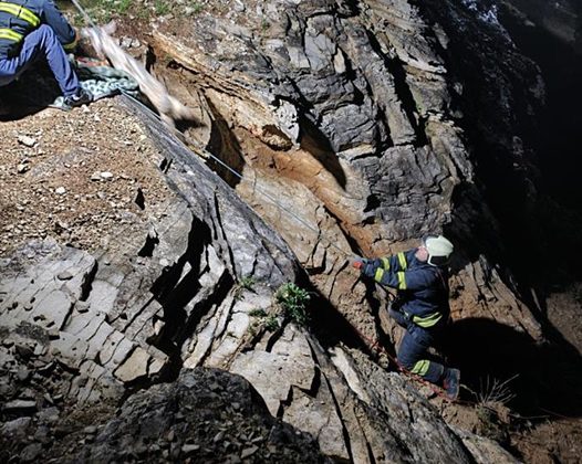 Kayalıklardaki sürüye cansiparane kurtarma