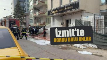 İzmit’te güzellik merkezinin bulunduğu binada korku dolu anlar