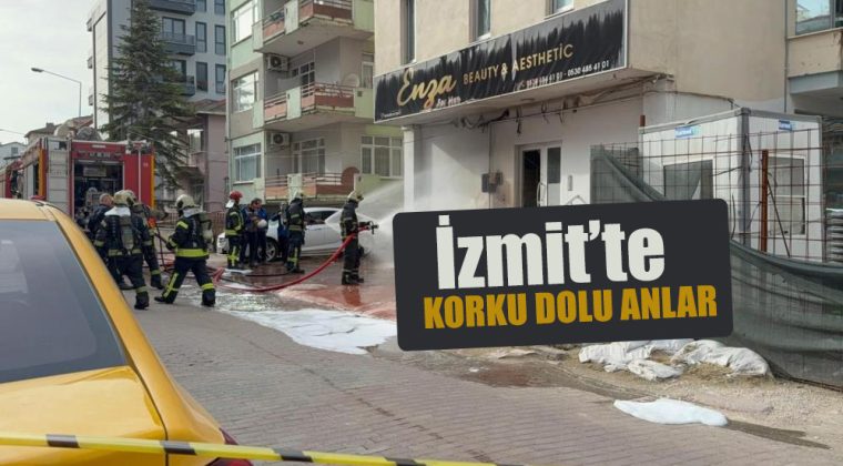 İzmit’te güzellik merkezinin bulunduğu binada korku dolu anlar
