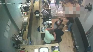 Kafe çalışanına yumruklu saldırı