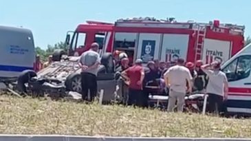 Kocaeli’de kaza! Otomobil takla attı