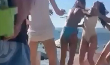 Karamürsel sahilinde kaos: Plajda kadınlar birbirine girdi