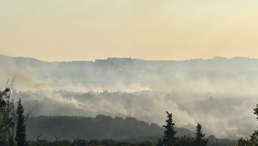 Kocaeli’deki orman yangını havadan görüntülendi