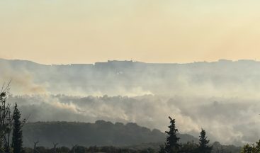 Kocaeli’deki orman yangını havadan görüntülendi