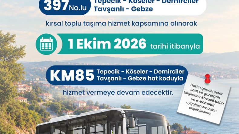 Gebze’de toplu taşımada hat değişikliği