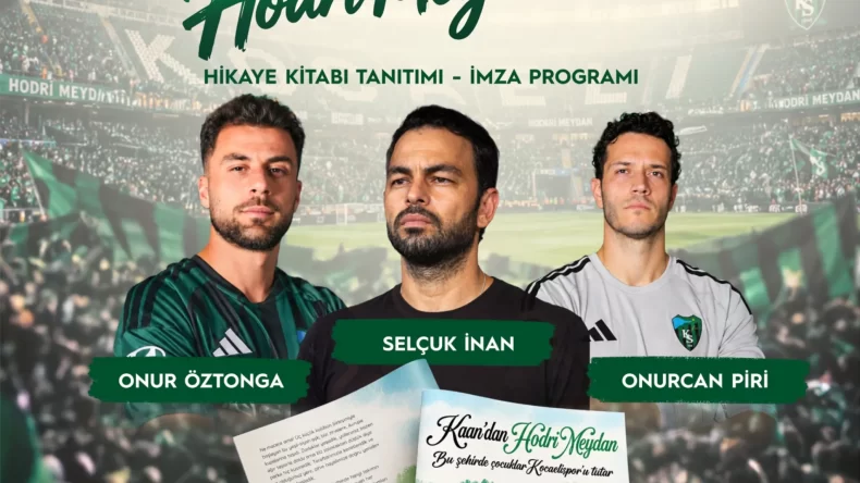 Kocaelispor’un yıldızları Kitap Fuarı’nda minik taraftarlarla kucaklaşıyor